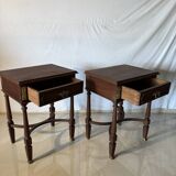 Pair of Louis XVI style bedside tables – gilt bronze details
