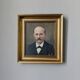 Oil on canvas old portrait gilded wooden frame country decoration