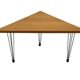 Vintage Danish triangular side table with hairpin legs design