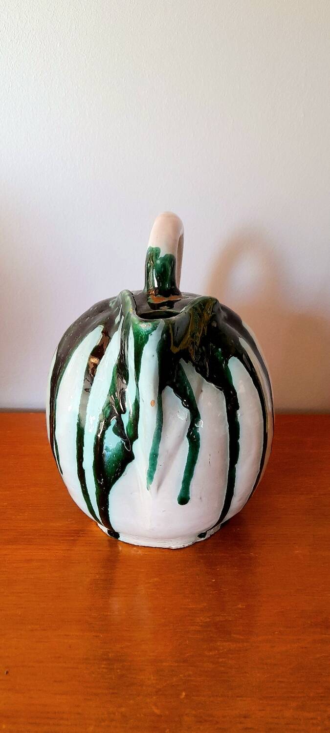 Glazed ceramic melon pitcher