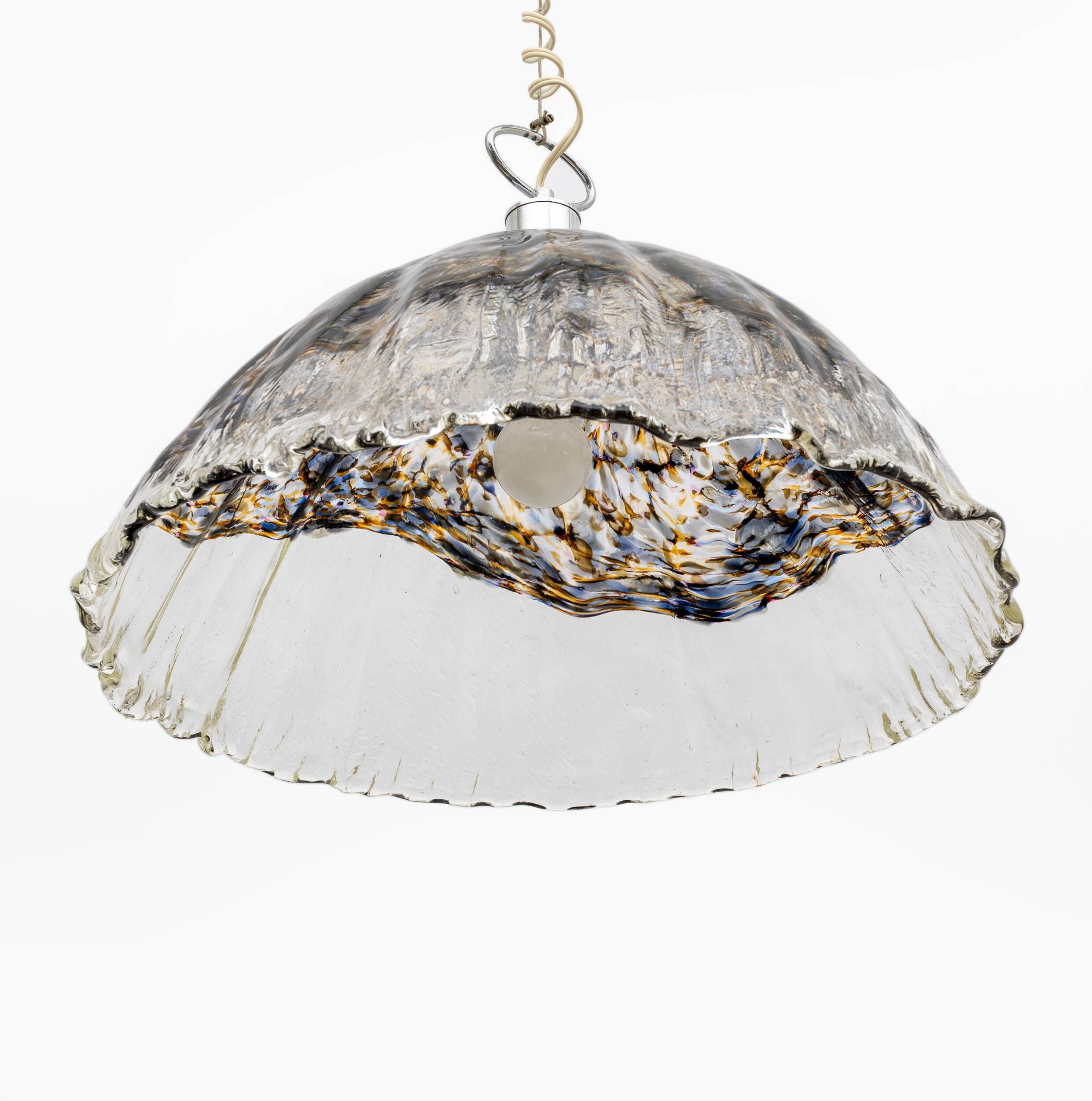 Attributed to AV Mazzega Mid-Century Modern Italian Murano Glass Pendant, 1970s