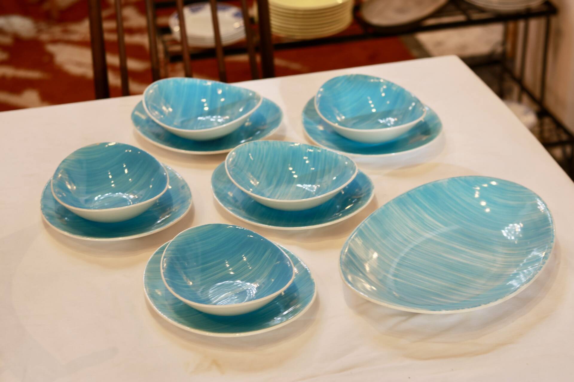 Ensemble Vintage Petit-déjeuner Les Salins - Demi-tasses Jade (occasion)