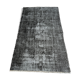 Distressed Turkish Narrow Runner 309 x 66 cm Wool Vintage rug, Over-dyed Gray