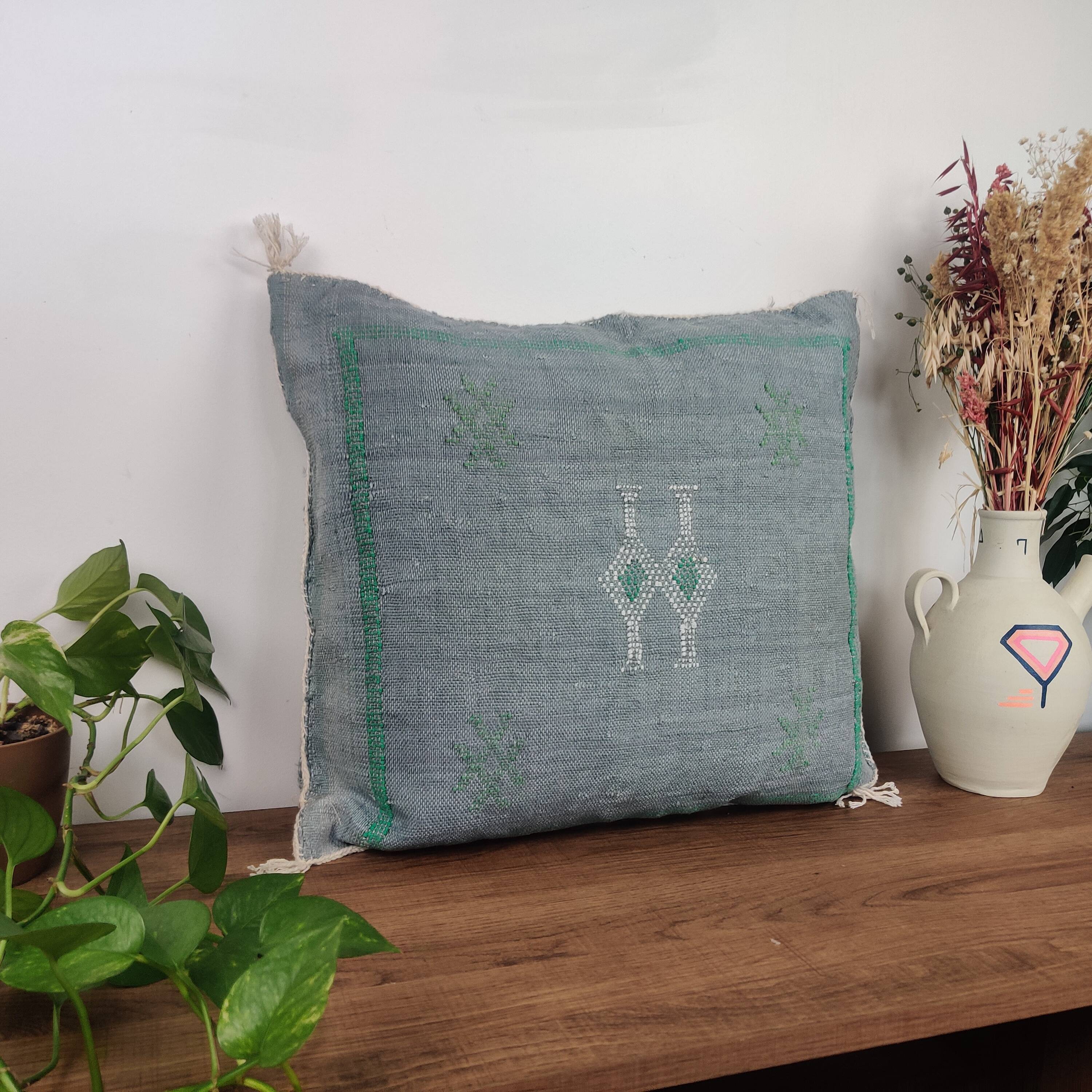 Coussin marocain gris Sabra