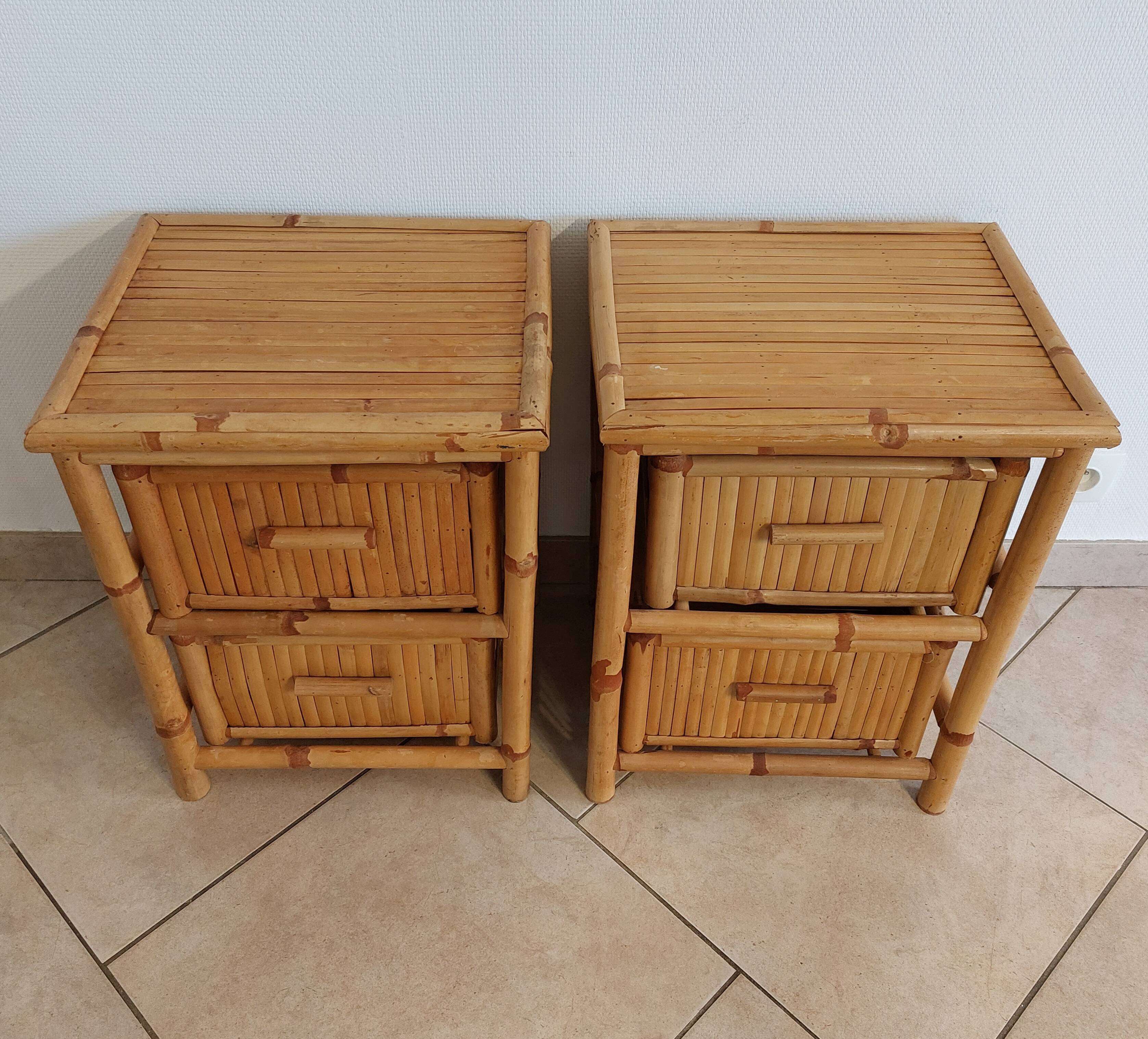Bamboo bedside tables