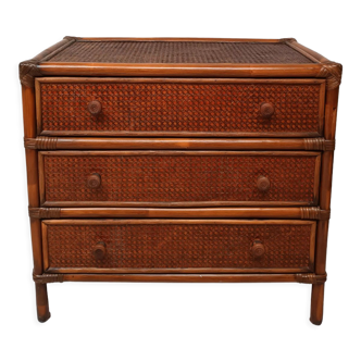 Commode bois et cannage