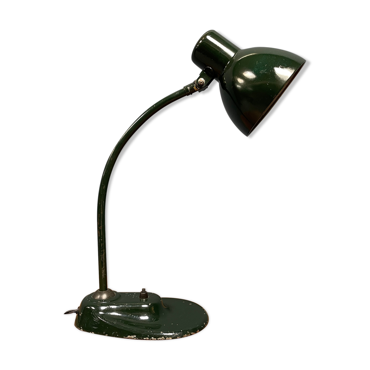 Dark green Kandem Bauhaus desk lamp model 1087 from the 1930s