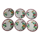 Ensemble de 6 assiettes à dessert anciennes en faïence Sarreguemines, décor Colmar, 1920