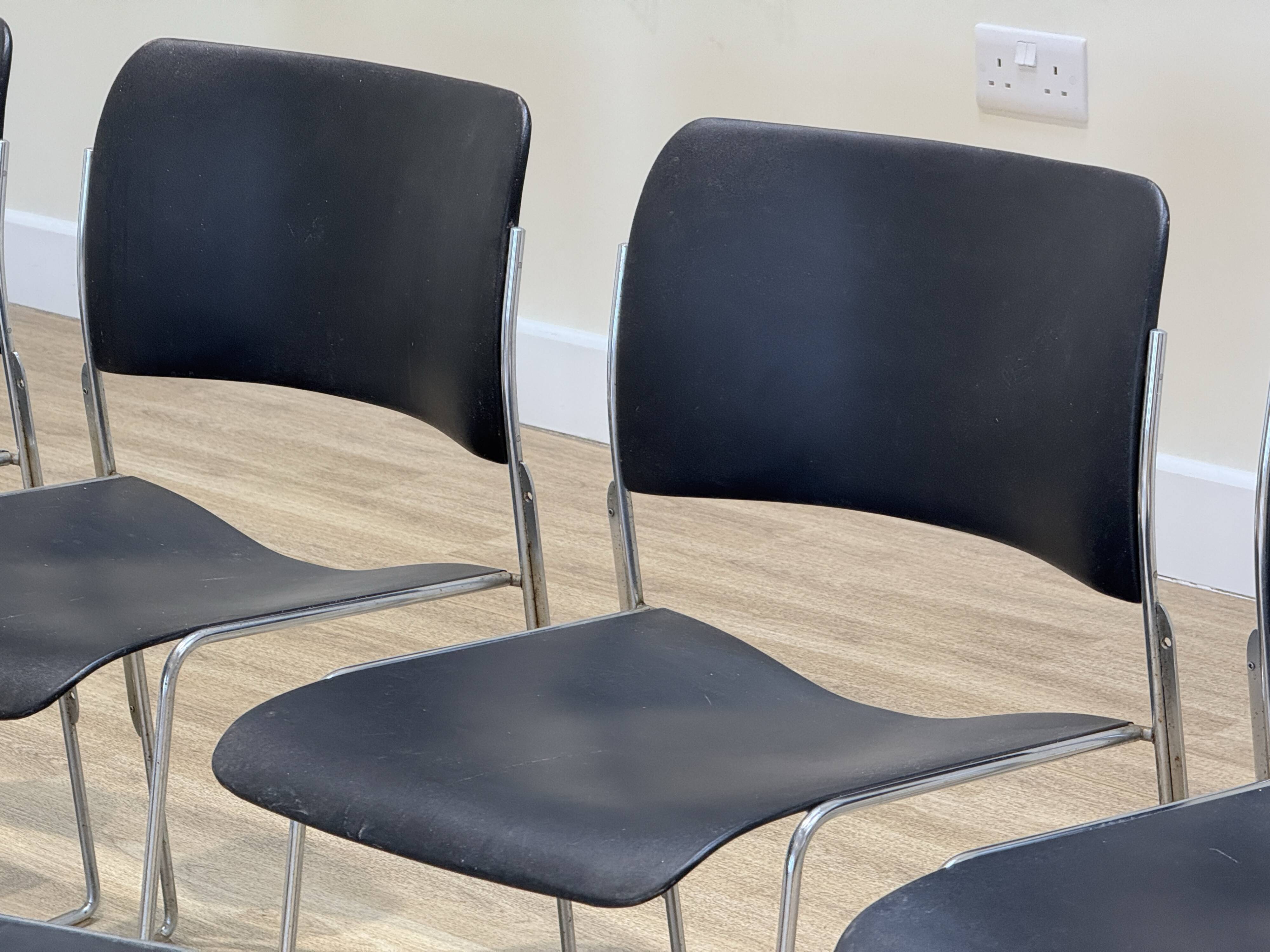 Set Of 8 Chairs By David Rowland (In Black Metal)