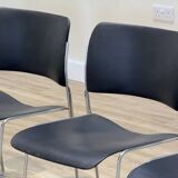 Set Of 8 Chairs By David Rowland (In Black Metal)