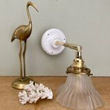 Vintage art deco frosted glass tulip wall light