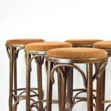 Thonet Design Bentwood Bar Stools No. 73 By Ton, Set Of 6