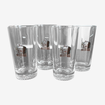 4 old glasses of lion's head bistro