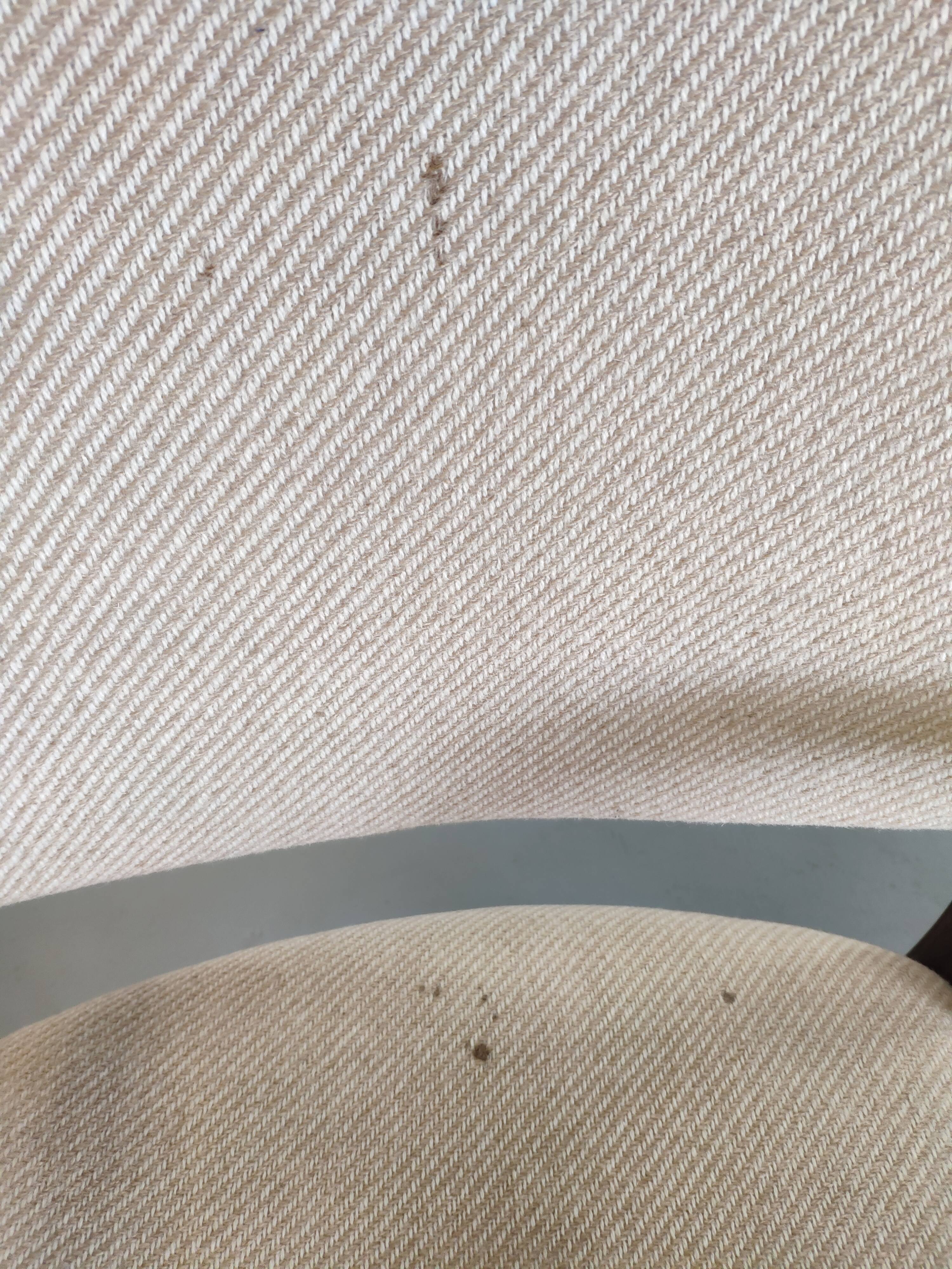 4 wooden and fabric chairs