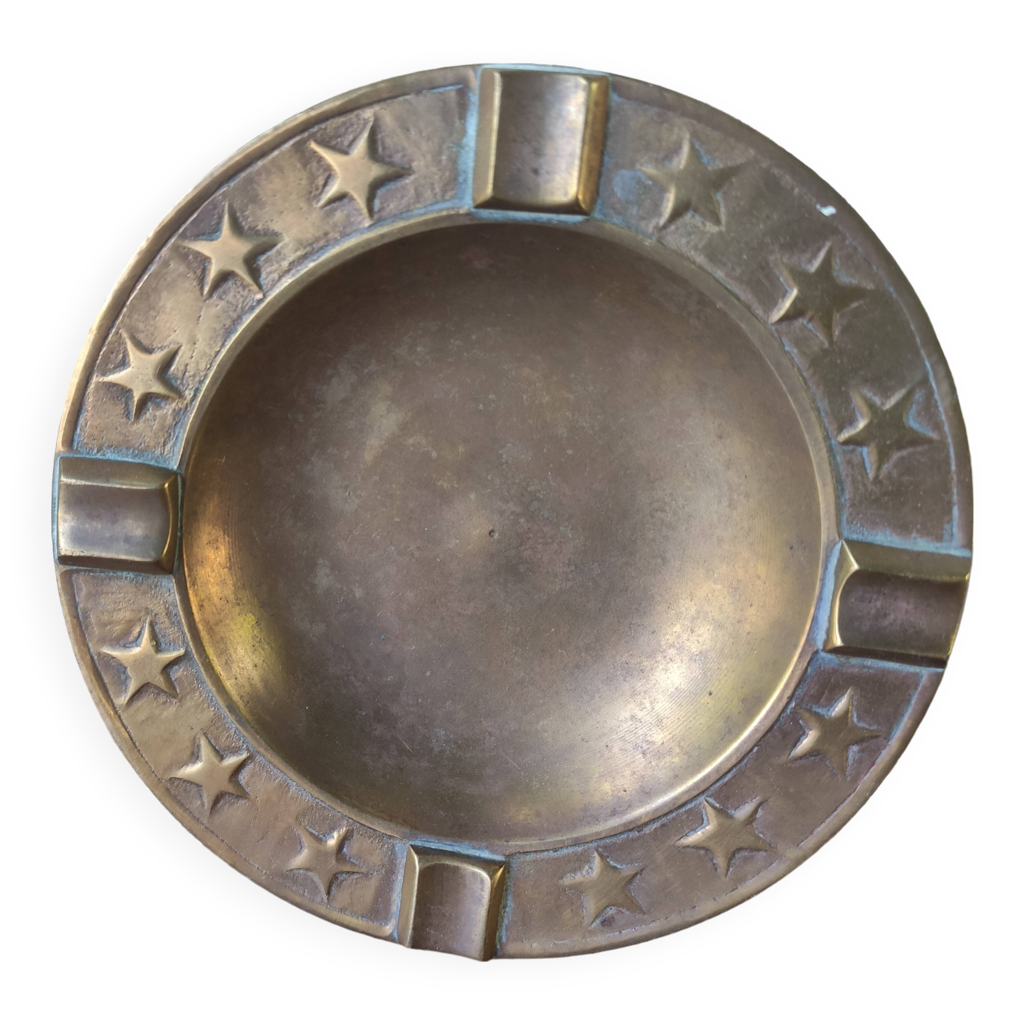 Brass ashtray with stars