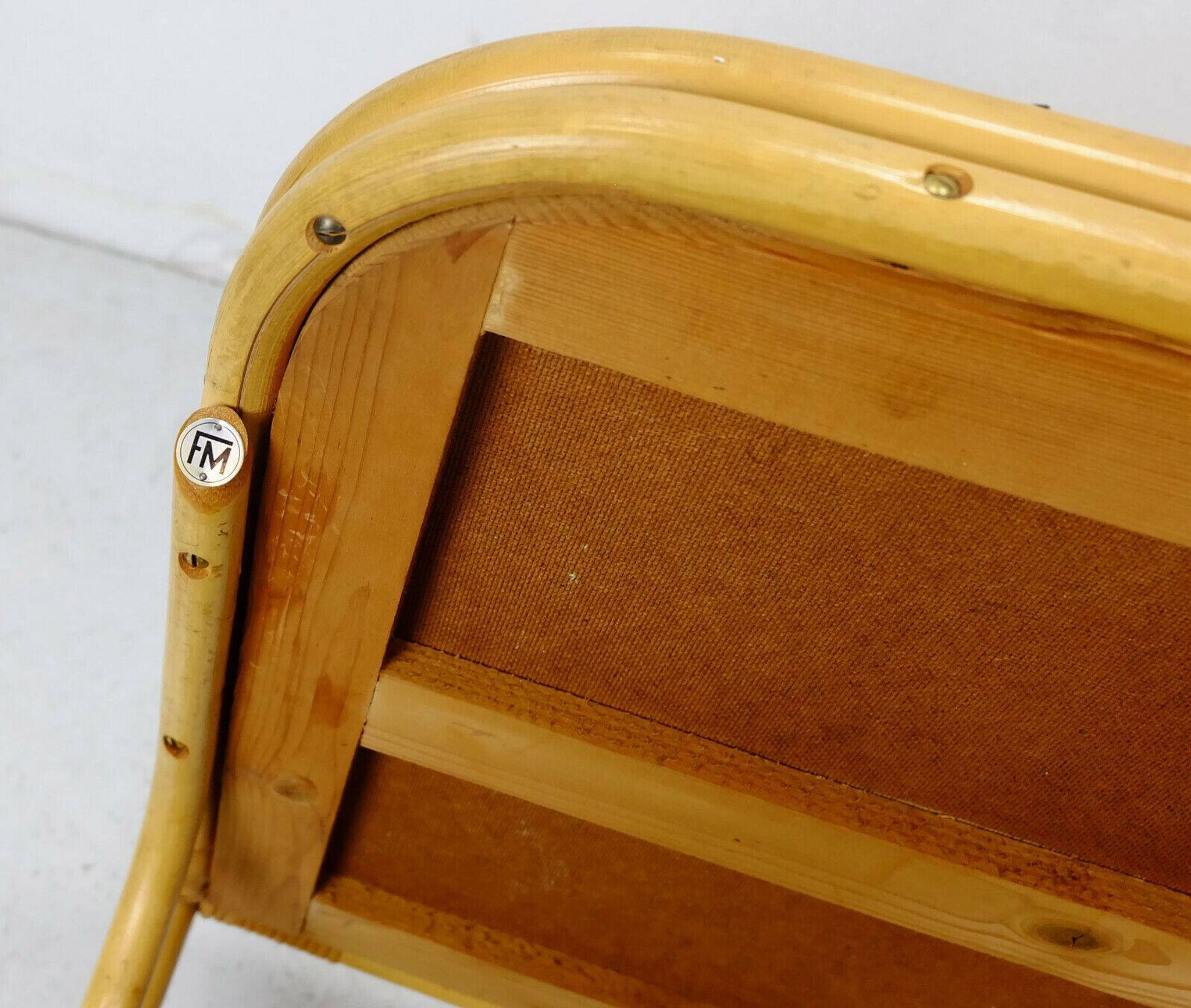 1950s mid century trolley serving cart bamboo wicker black formica