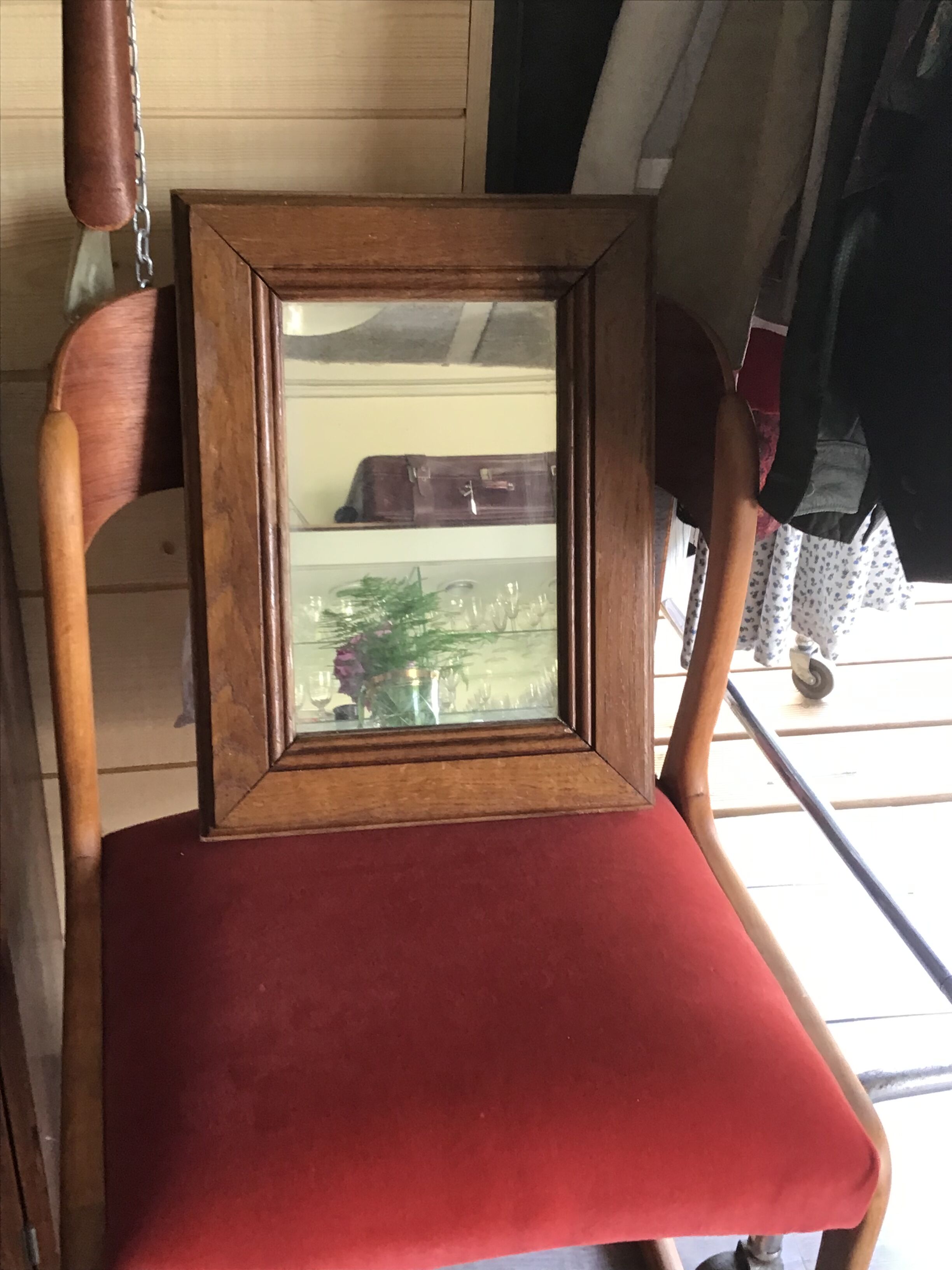 Old mirror wooden frame 33x42cm