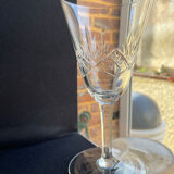 Large wine glasses (5) - Art Deco - Blown and cut crystal