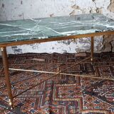 Brass coffee table and green marble