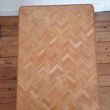Rattan and metal side or bedside table