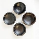 Set of 2 Abron S black terracotta bowls Raw bowl African artisanal bowl