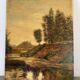 Landscape at the pond, oil on canvas signed André Ricq.