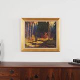 Tableau « La forêt d'automne », design scandinave, années 1960