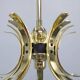 Art Deco brass chandelier with cream opaline glass, Czechoslovakia 1930s