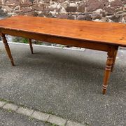 Large Alsatian bistro coffee table in fir French bistro table 1930