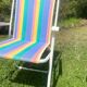 Chaise camping vintage rayée