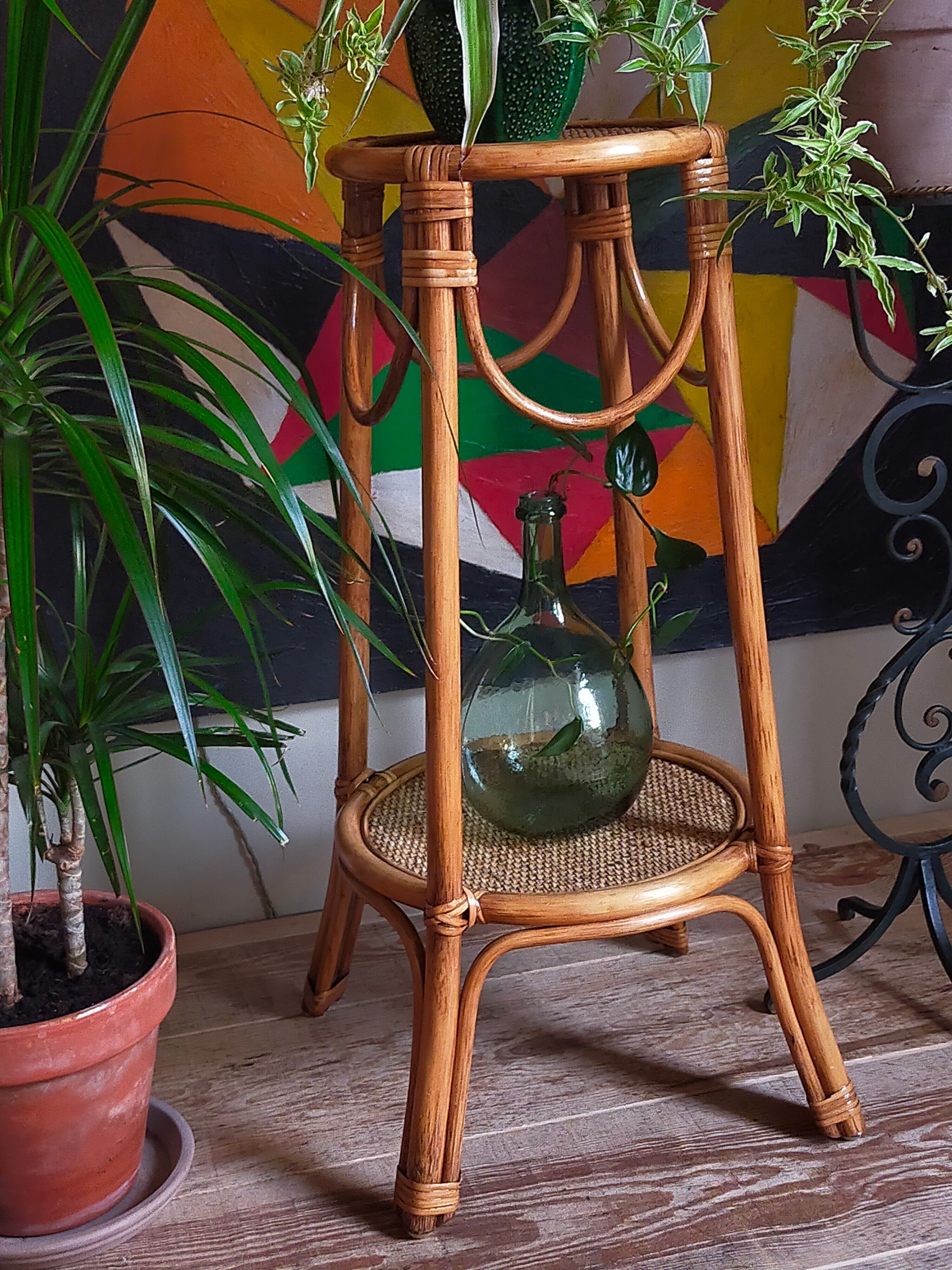 High harness in vintage rattan