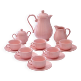 Old Salins-les-Bains coffee service in pink earthenware