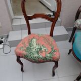 Antique chair with Toile de Jouy fabric