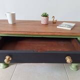 Antique coffee table in solid oak from the early 20th century