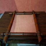 Ancien miroir bois style bambou décoration 38x45 vintage