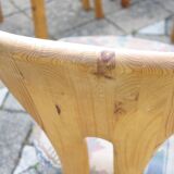 Set of 4 vintage swedish solid pine chairs 1960