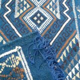 Tapis mergoum bleu fait main traditionnel 50x100