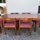 Table à manger en bois de teck avec 6 chaises vintage en palissandre