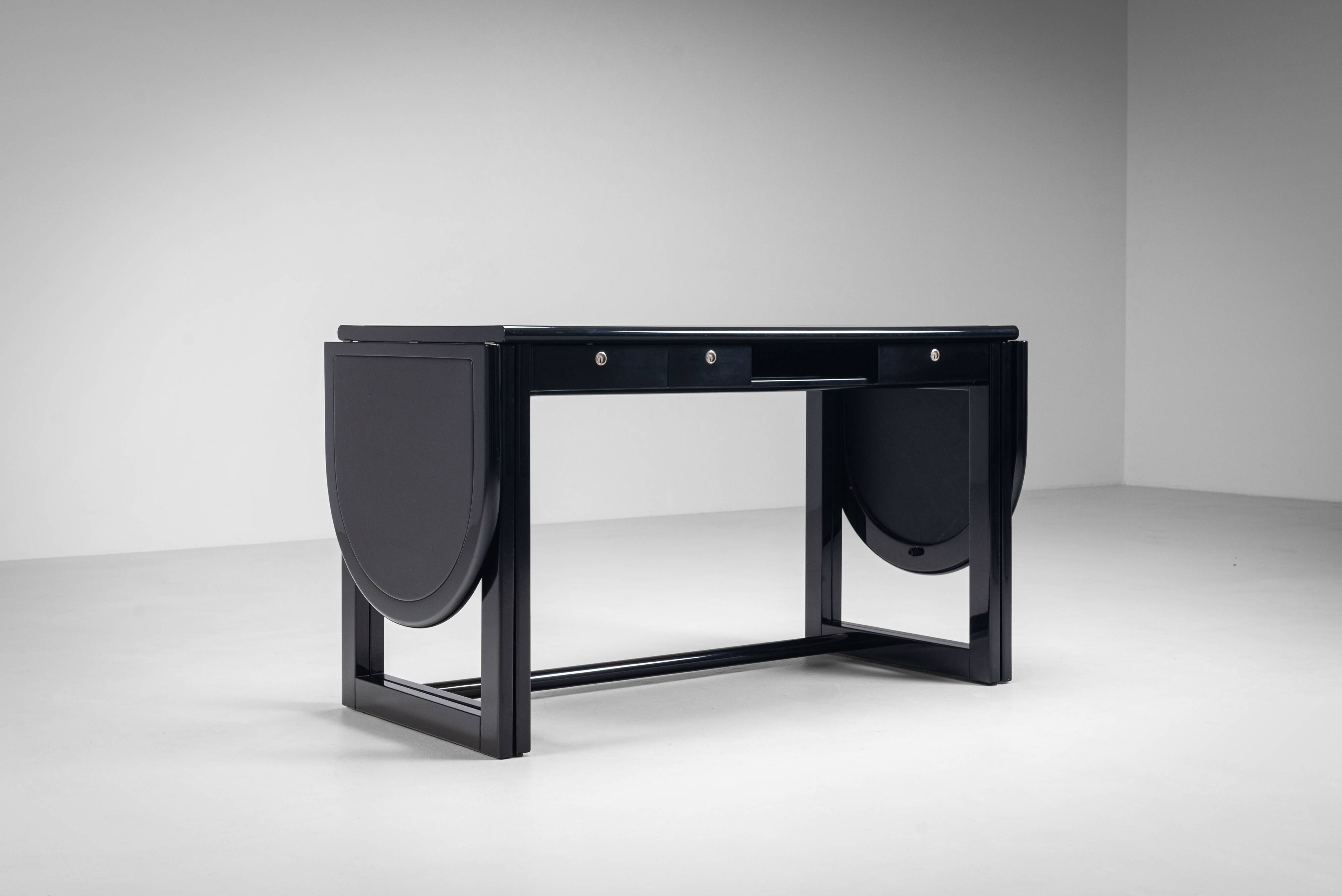 Augusto Savini rare drop leaf desk with Pamplona chair for Pozzi Italy