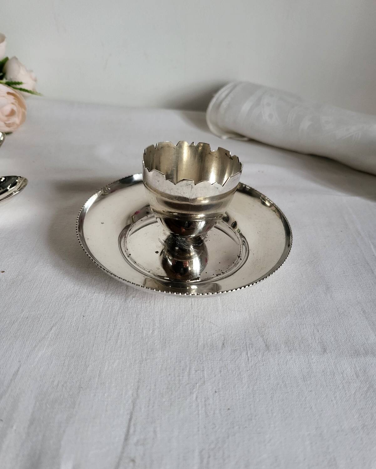 Silver-plated egg cup