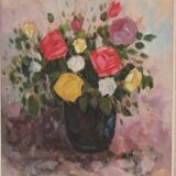 Original European Oil on Canvas – “Vase” – Signed Willack – Vintage