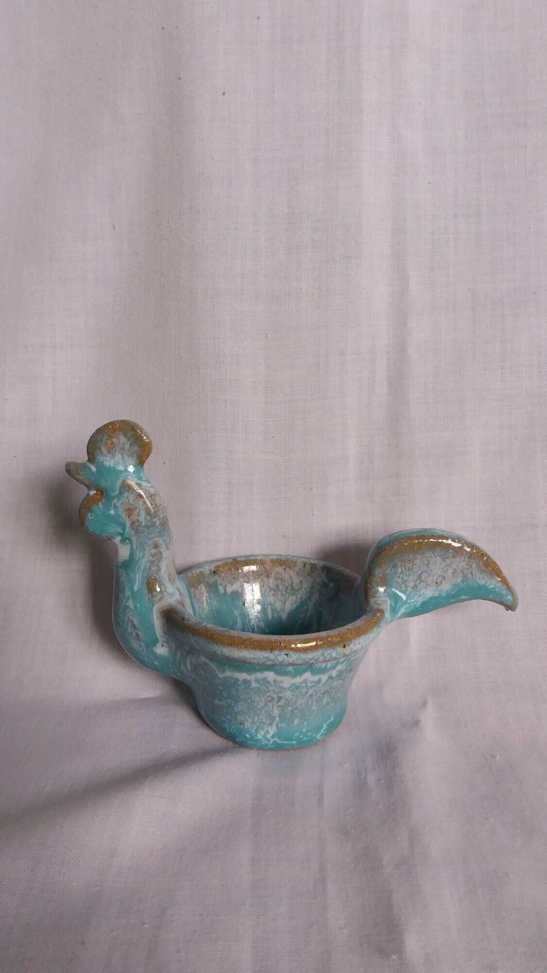 Coquetiers Poteries de la Vallée Noire grès du Berry gris et turquoise