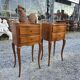 Pair of Louis XV style bedside tables in solid cherry wood.