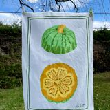 Vintage Zucchi tea towel signed Ken Scott in linen