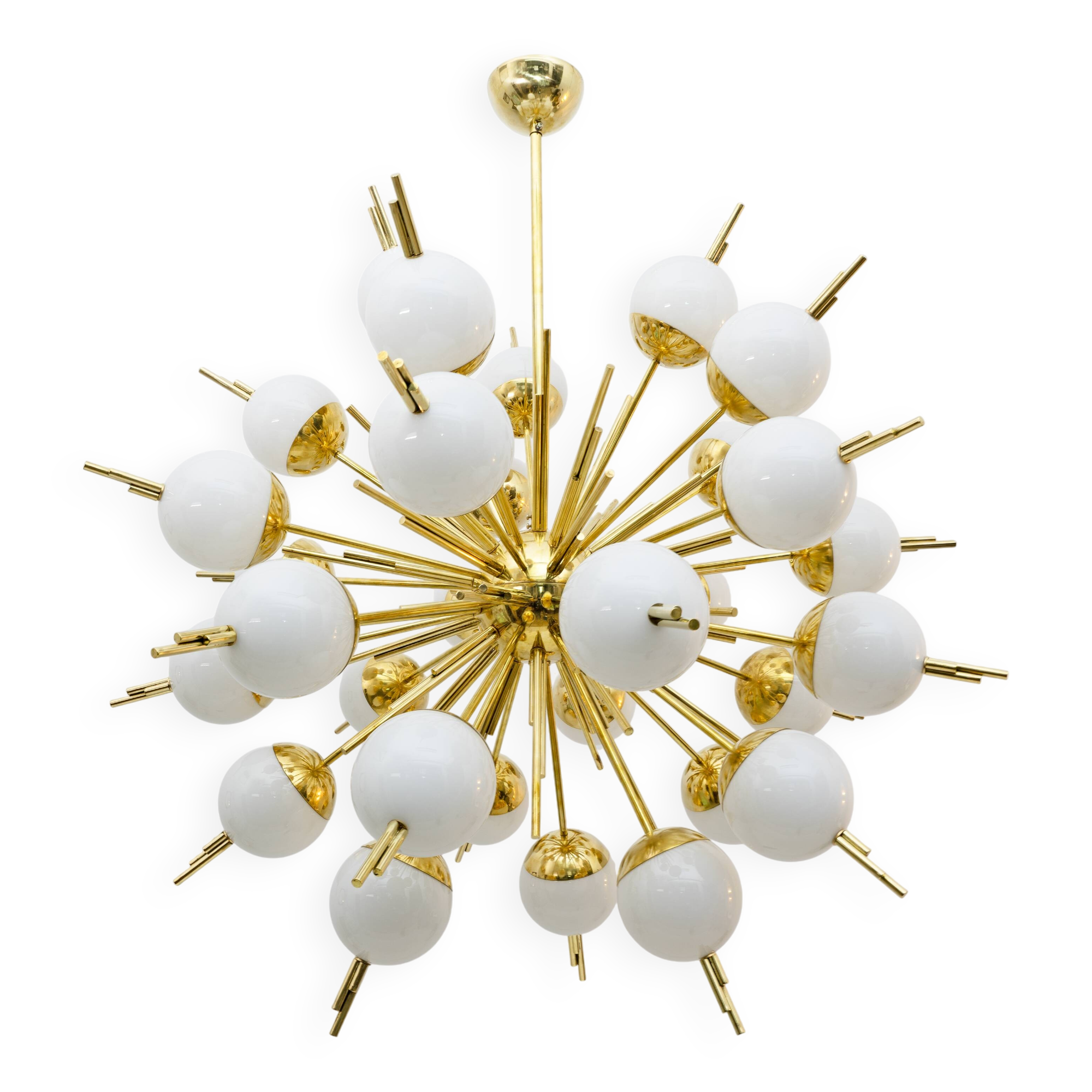 Large Sputnik Murano Glass and Brass Chandelier
