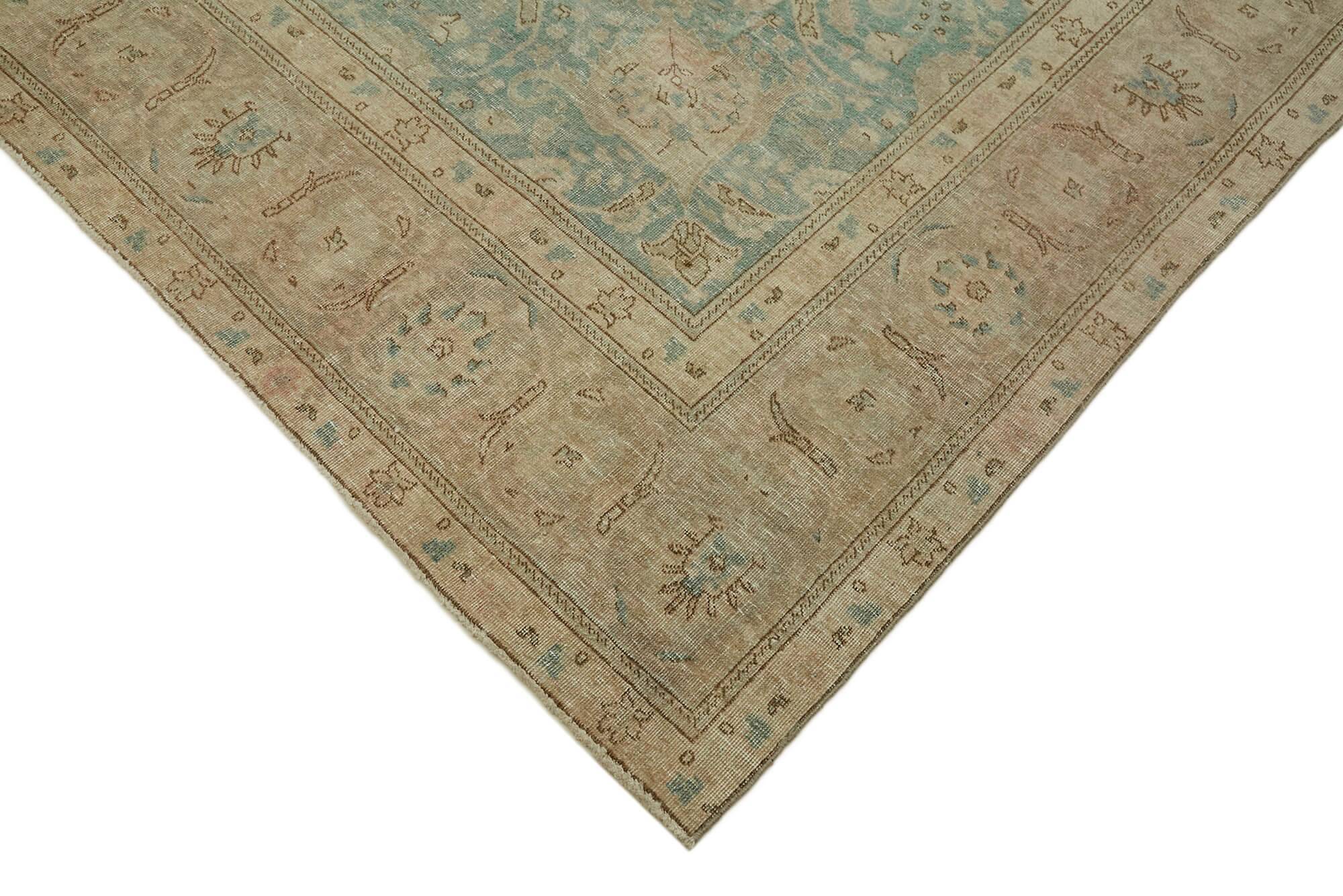 Handmade Turkish Contemporary 1980s 286 cm x 390 cm Beige Wool Carpet