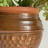 Planter by villedieu in vintage brown patinated copper