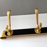 Vintage Wall Coat Rack, Brass, Mid Century Interior