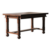 Art Deco dining table in oak, France, 1940.