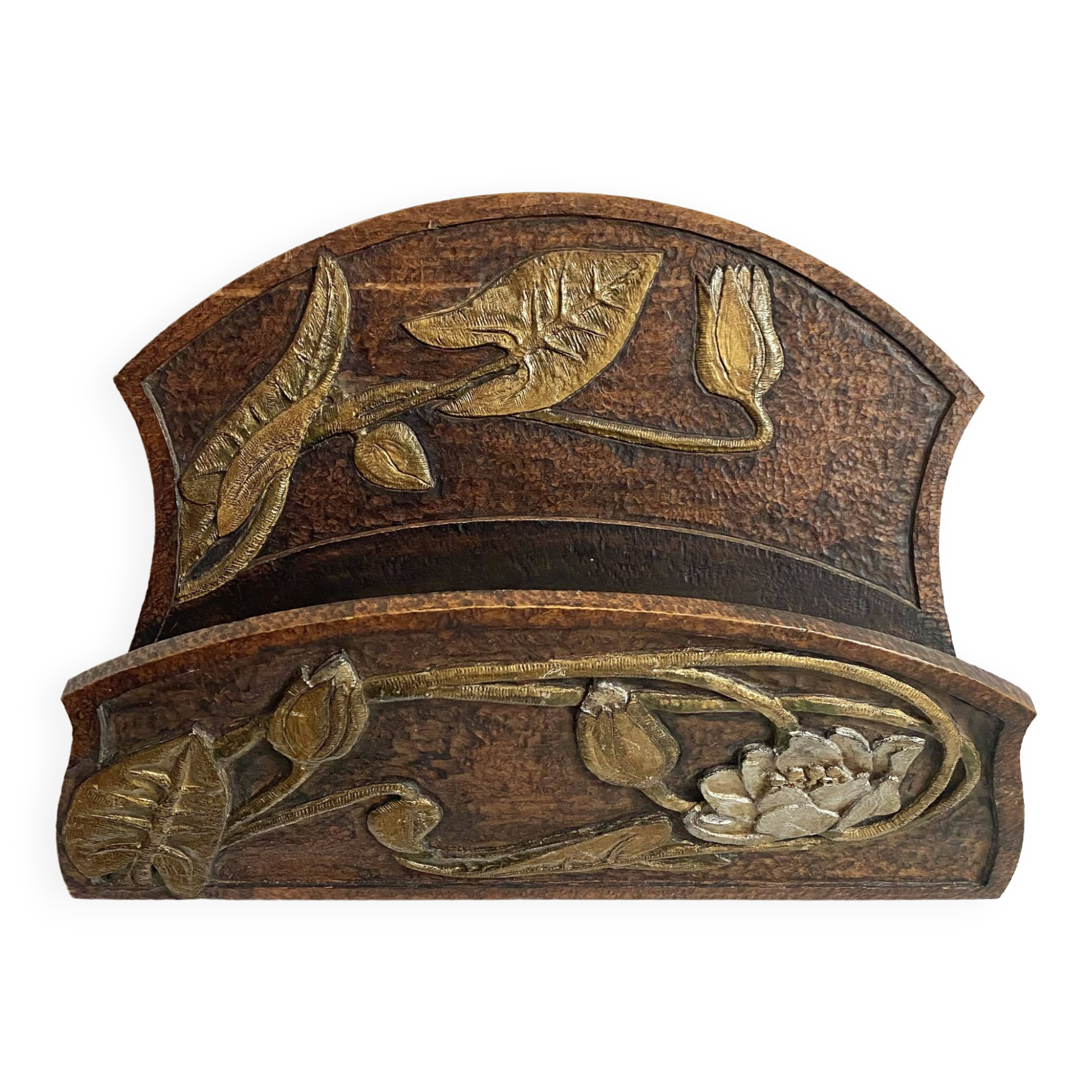 Art Nouveau wall mail holder